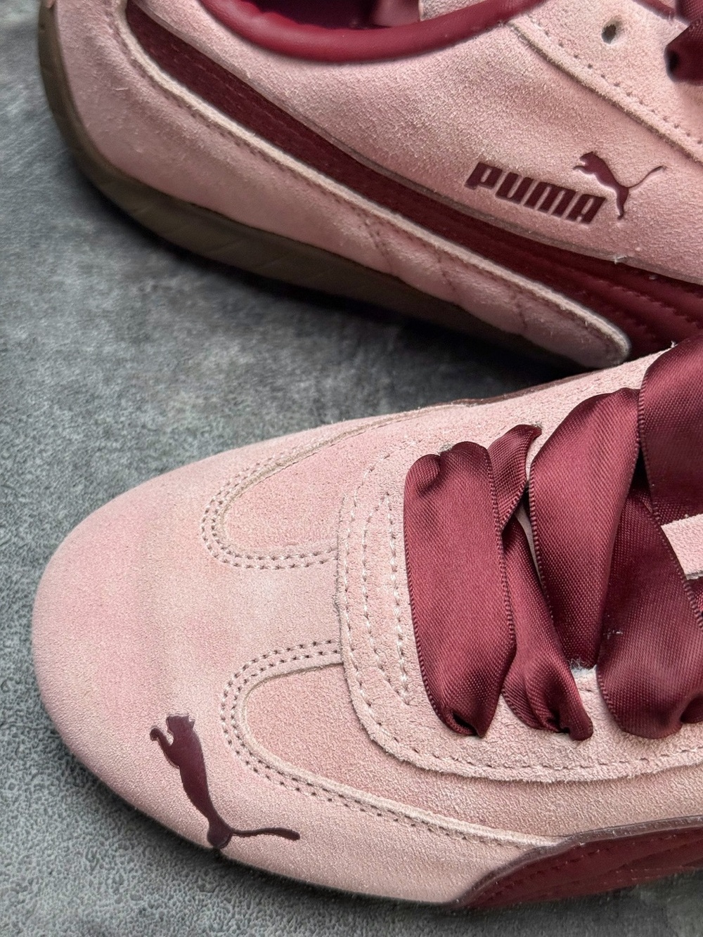 Puma Pink and Burgundy Suede Women's Sneakers - Picture 7 of 9